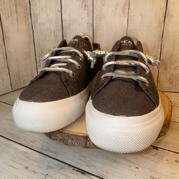Sperry Top-Sider Seacoast Canvas Sneakers Metallic Platinum Women’s Size 6.5 - Picture 5 of 9
